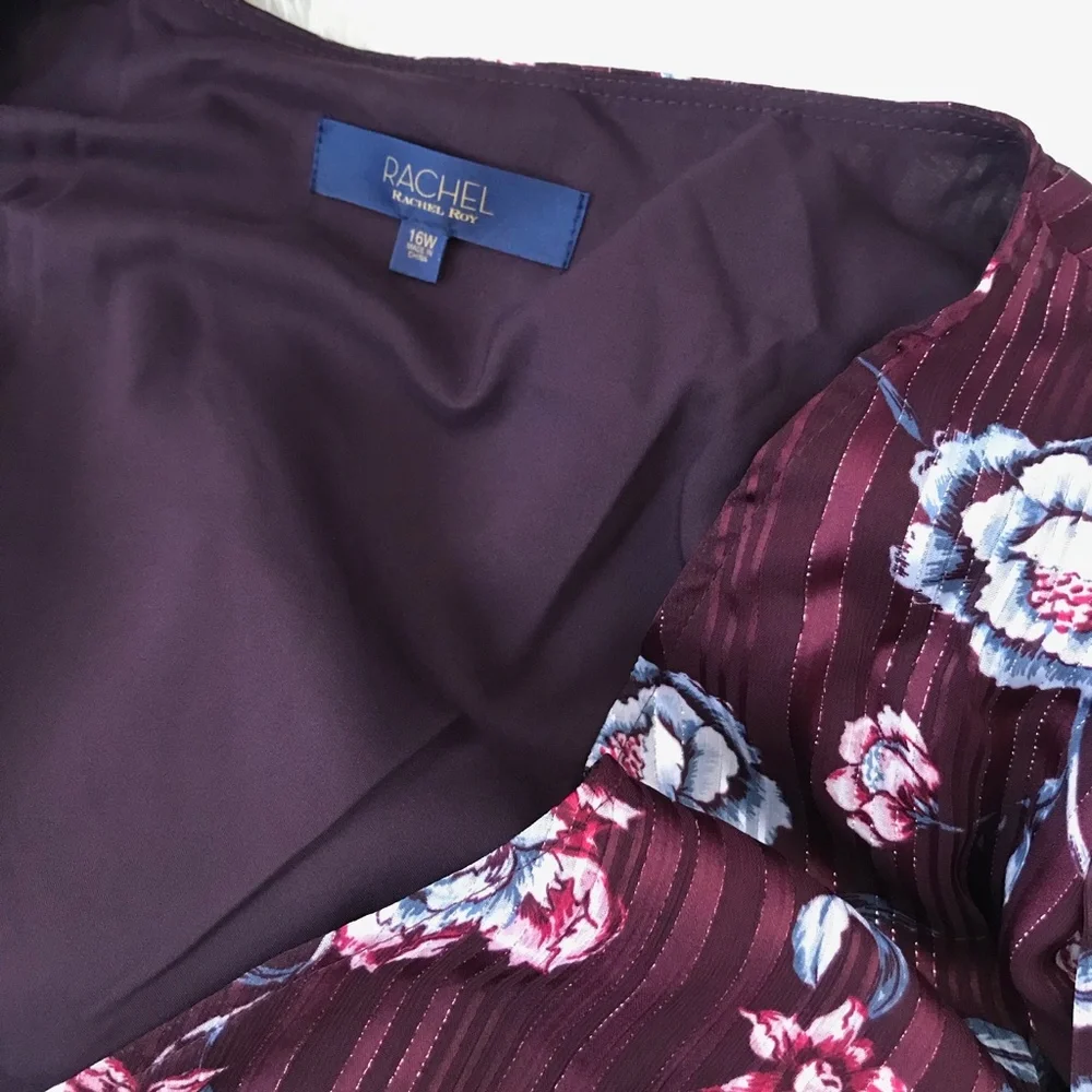 Rachel Rachel Roy Caron Metallic Floral Wrap Dress - Picture 3 of 7